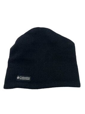 Columbia Beanie Hat Fleece Band Inside Men's Black Wool Polyester One Size